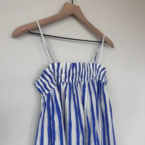Madewell A-Line Blue Striped Midi Dress size XXS - Picture 2 of 4